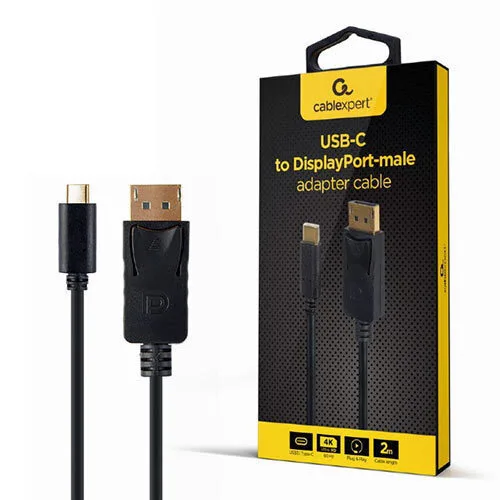 Cablexpert USB 3.1 Video Cable USB-C male - DisplayPort Μαύρο 2m A-CM-DPM-01 Cablexpert USB 3.1 Video Cable USB-C male - DisplayPort Μαύρο 2m A-CM-DPM-01 - Image 1