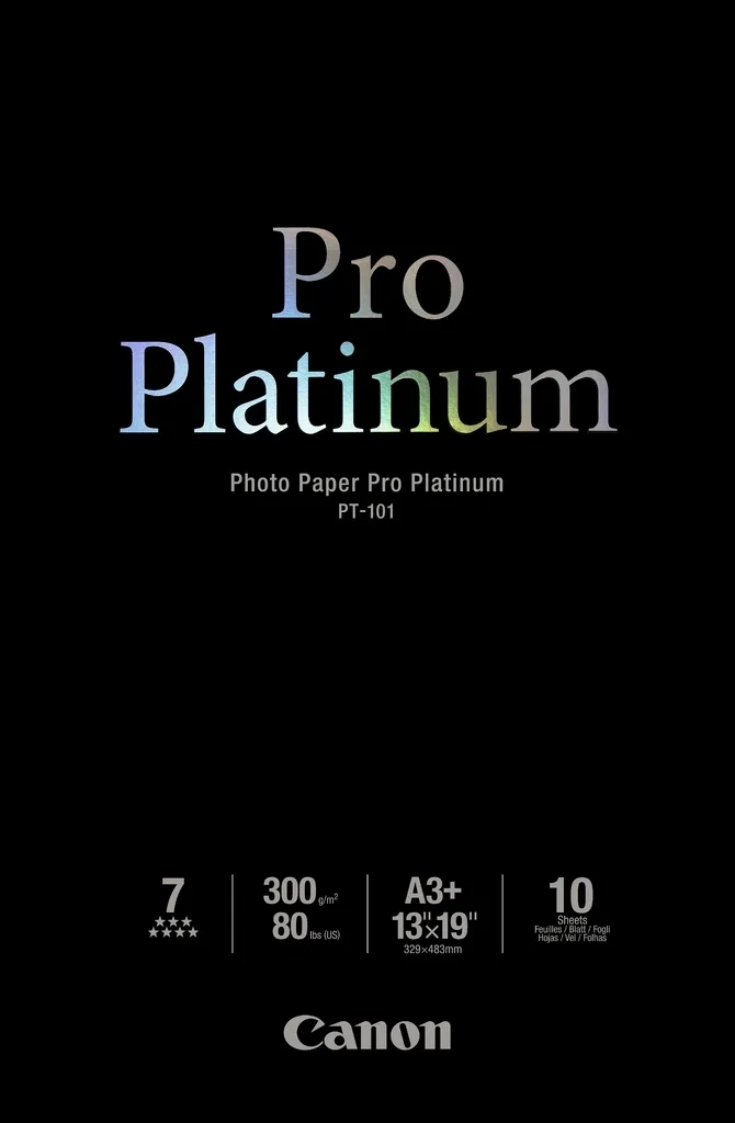 Canon PT-101 Φωτογραφικό Χαρτί Pro Platinum A3+ 300gr/m² για Εκτυπωτές Inkjet 10 Φύλλα (2768B018) Canon PT-101 Φωτογραφικό Χαρτί Pro Platinum A3+ 300gr/m² για Εκτυπωτές Inkjet 10 Φύλλα (2768B018) - Image 1