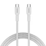 Canyon Braided USB 2.0 Cable USB-C male - USB-C 60W PD Λευκό 1m CND-CCAP60AB10W