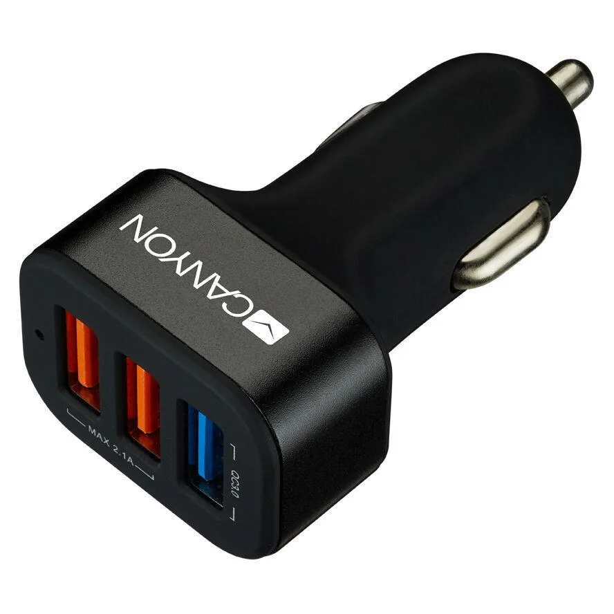 Canyon Φορτιστής Αυτοκινήτου 2.1A με Θύρες: 3xUSB Μαύρο Χρώμα CNE-CCA07B Canyon Φορτιστής Αυτοκινήτου 2.1A με Θύρες: 3xUSB Μαύρο Χρώμα CNE-CCA07B - Image 1