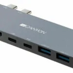 Canyon Docking Station με Διπλό USB-C HDMI 4K PD και συνδεση 2 Οθονών Γκρι (CNS-TDS08DG)