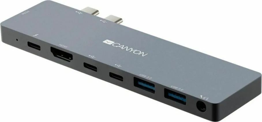 Canyon Docking Station με Διπλό USB-C HDMI 4K PD και συνδεση 2 Οθονών Γκρι (CNS-TDS08DG) Canyon Docking Station με Διπλό USB-C HDMI 4K PD και συνδεση 2 Οθονών Γκρι (CNS-TDS08DG) - Image 1