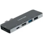 Canyon Docking Station με Διπλό USB-C HDMI 4K PD και σύνδεση 2 Οθονών Γκρι (CNS-TDS05B)
