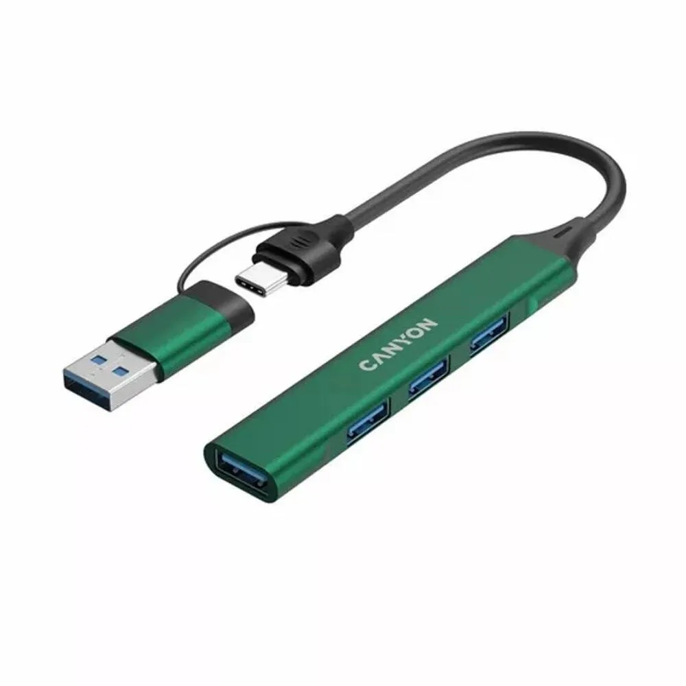 Canyon Hub 4 Θυρών USB 2.0 με σύνδεση USB-A Πράσινο CNS-TDS02GR Canyon Hub 4 Θυρών USB 2.0 με σύνδεση USB-A Πράσινο CNS-TDS02GR - Image 1