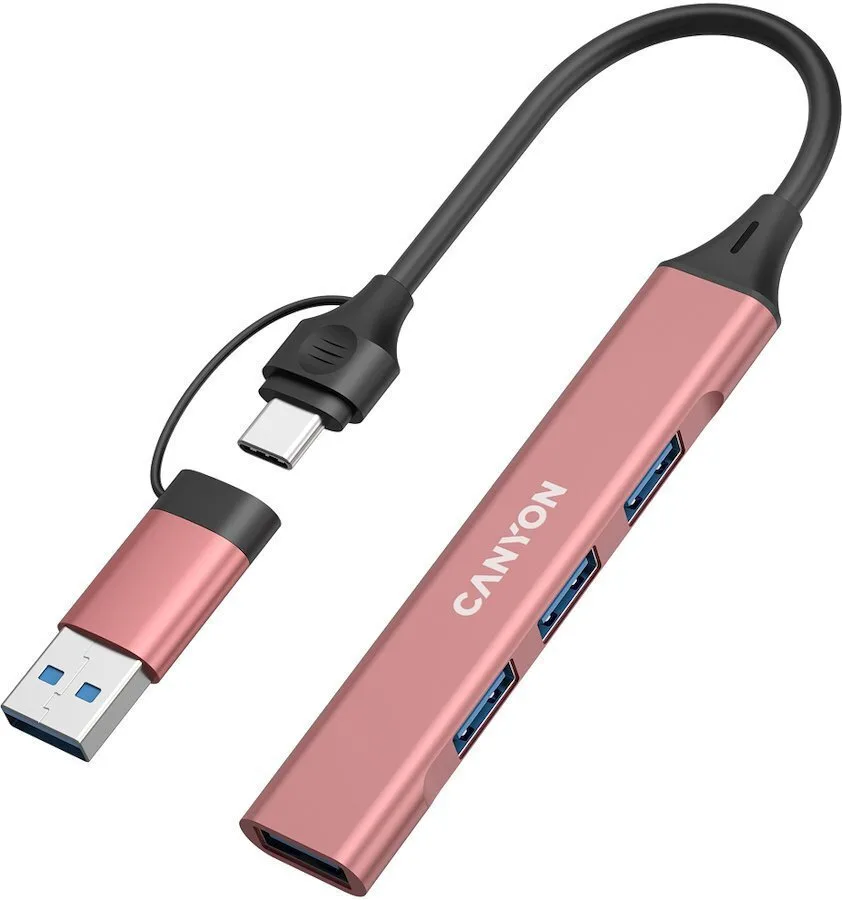 Canyon Hub 4 Θυρών USB 2.0 με σύνδεση USB-A Ροζ CNS-TDS02P Canyon Hub 4 Θυρών USB 2.0 με σύνδεση USB-A Ροζ CNS-TDS02P - Image 1