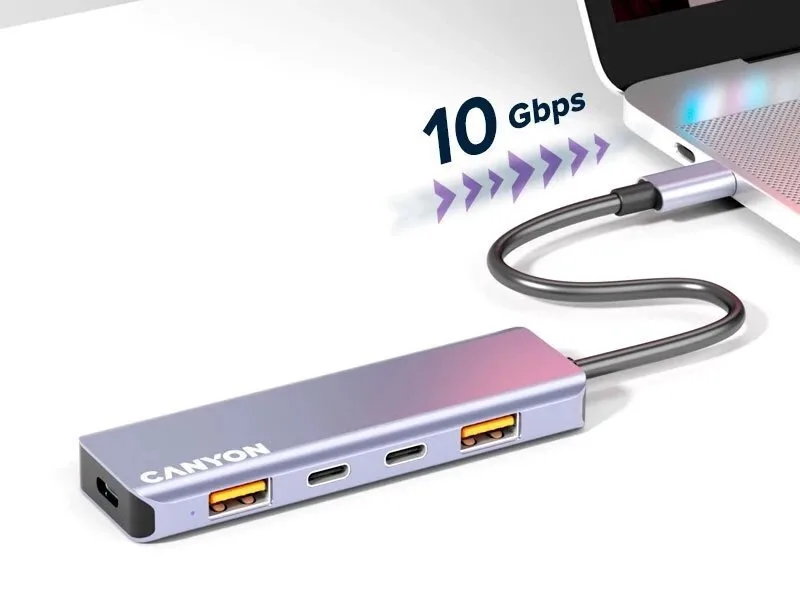 Canyon Hub 5 Θυρών USB 3.2 με σύνδεση USB-C Γκρι CNS-TDS18 Canyon Hub 5 Θυρών USB 3.2 με σύνδεση USB-C Γκρι CNS-TDS18 - Image 1