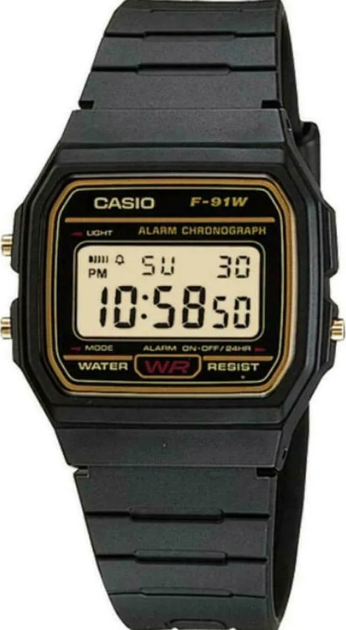 Casio Collection Ψηφιακό Ανδρικό Ρολόι Μπαταρίας με Μαύρο Καουτσούκ Λουράκι F-91WG-9Q Casio Collection Ψηφιακό Ανδρικό Ρολόι Μπαταρίας με Μαύρο Καουτσούκ Λουράκι F-91WG-9Q - Image 1