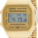 Casio Vintage Iconic Ψηφιακό Γυναικείο Ρολόι 36mm Μπαταρίας με Χρυσό Μεταλλικό Μπρασελέ A168WG-9WDF