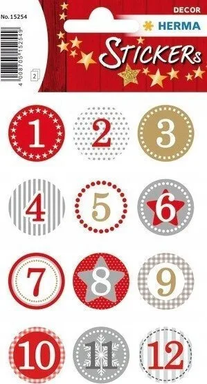 Ημερολόγιο Αντίστροφης Μέτρησης Herma Herma Decor Adventskalenderz.1-24 Rot Ø 2 Cm Ημερολόγιο Αντίστροφης Μέτρησης Herma Herma Decor Adventskalenderz.1-24 Rot Ø 2 Cm - Image 1