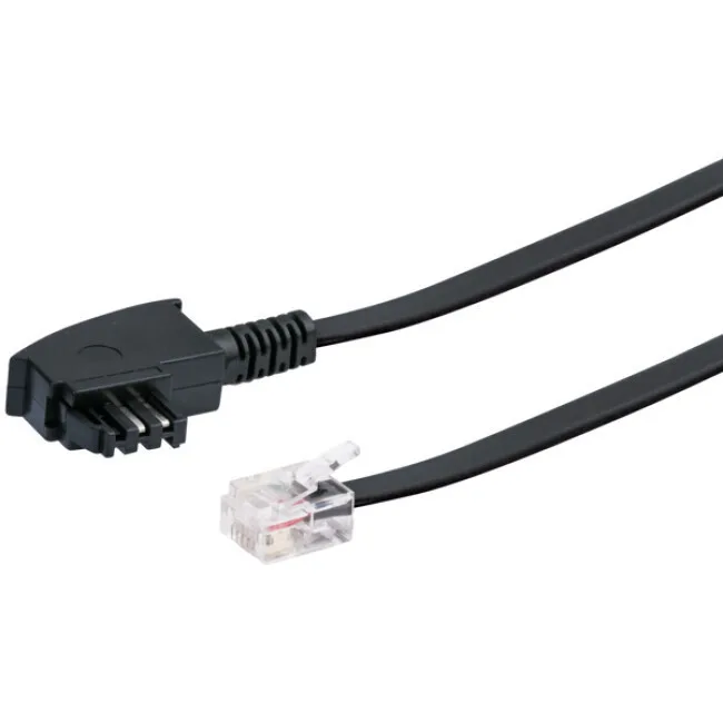 Καλώδιο Δικτύου Blackiger Dsl-cable Rj12 6p2c > Tae-f 6p4c 6m Black Καλώδιο Δικτύου Blackiger Dsl-cable Rj12 6p2c > Tae-f 6p4c 6m Black - Image 1
