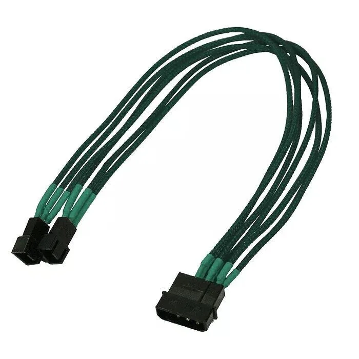 Καλώδιo Nanoxia 4-pin To 2 X 3-pin Single 30 Cm Green Καλώδιo Nanoxia 4-pin To 2 X 3-pin Single 30 Cm Green - Image 1