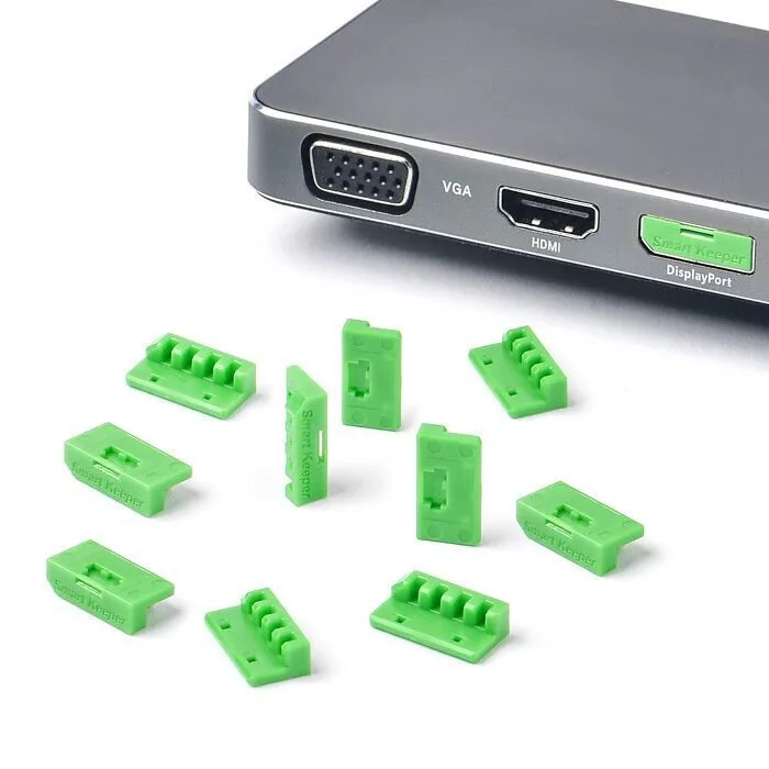 Κλειδαριά Θυρών Smartkeeper Mini Displayport Blocker Green 4 Pcs.+key Κλειδαριά Θυρών Smartkeeper Mini Displayport Blocker Green 4 Pcs.+key - Image 1