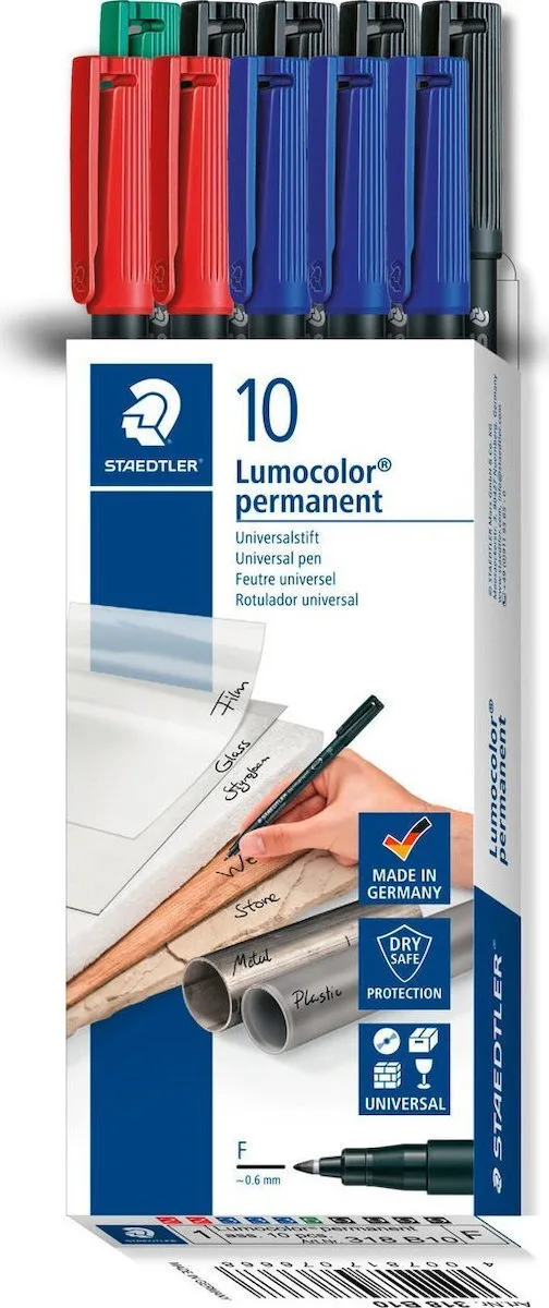Μαρκαδόρος Staedtler Lumocolor F Perm 10 Τεμ Αναδιπλούμενο Κουτί Μαρκαδόρος Staedtler Lumocolor F Perm 10 Τεμ Αναδιπλούμενο Κουτί - Image 1