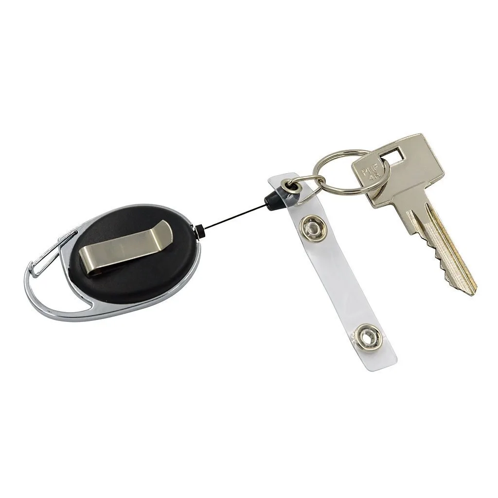 Μπρελόκ Wedo Belt Clip 2-in-1 Extendable Cord Black Μπρελόκ Wedo Belt Clip 2-in-1 Extendable Cord Black - Image 1