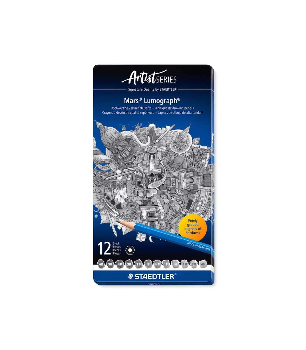 Σετ 12 Μολύβια Σχεδίου Mars Lumograph 100 G12 Staedtler Μεταλλική Κασετίνα Σετ 12 Μολύβια Σχεδίου Mars Lumograph 100 G12 Staedtler Μεταλλική Κασετίνα - Image 1