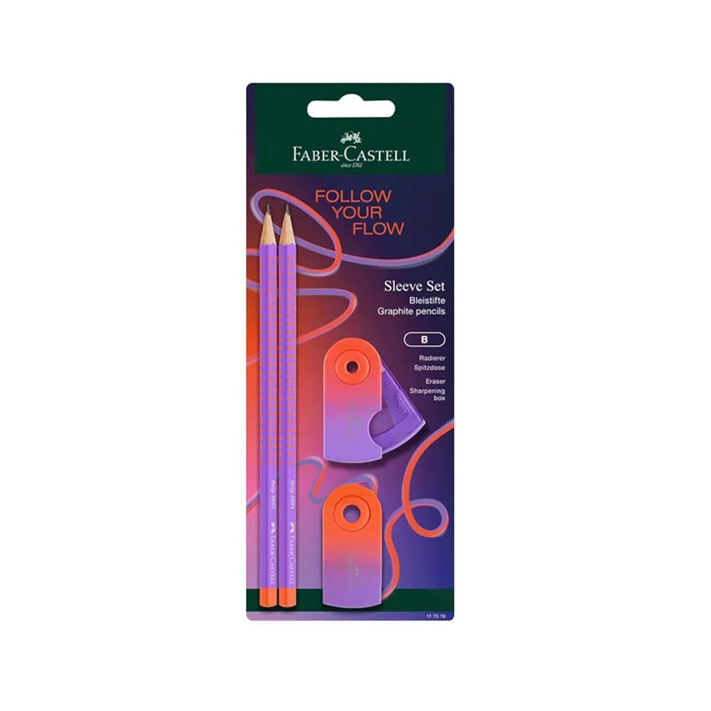 Σετ Μολύβια Sparkle Μωβ Γόμα & Ξύστρα 4 Τμχ Faber Castell Σετ Μολύβια Sparkle Μωβ Γόμα & Ξύστρα 4 Τμχ Faber Castell - Image 1