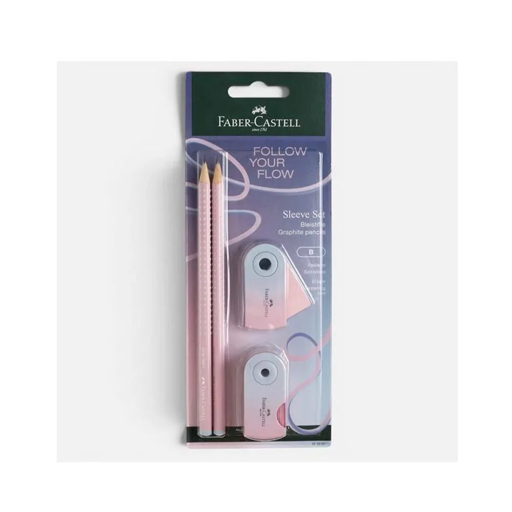 Σετ Μολύβια Sparkle Ροζ Γόμα & Ξύστρα 4 Τμχ Faber Castell Σετ Μολύβια Sparkle Ροζ Γόμα & Ξύστρα 4 Τμχ Faber Castell - Image 1
