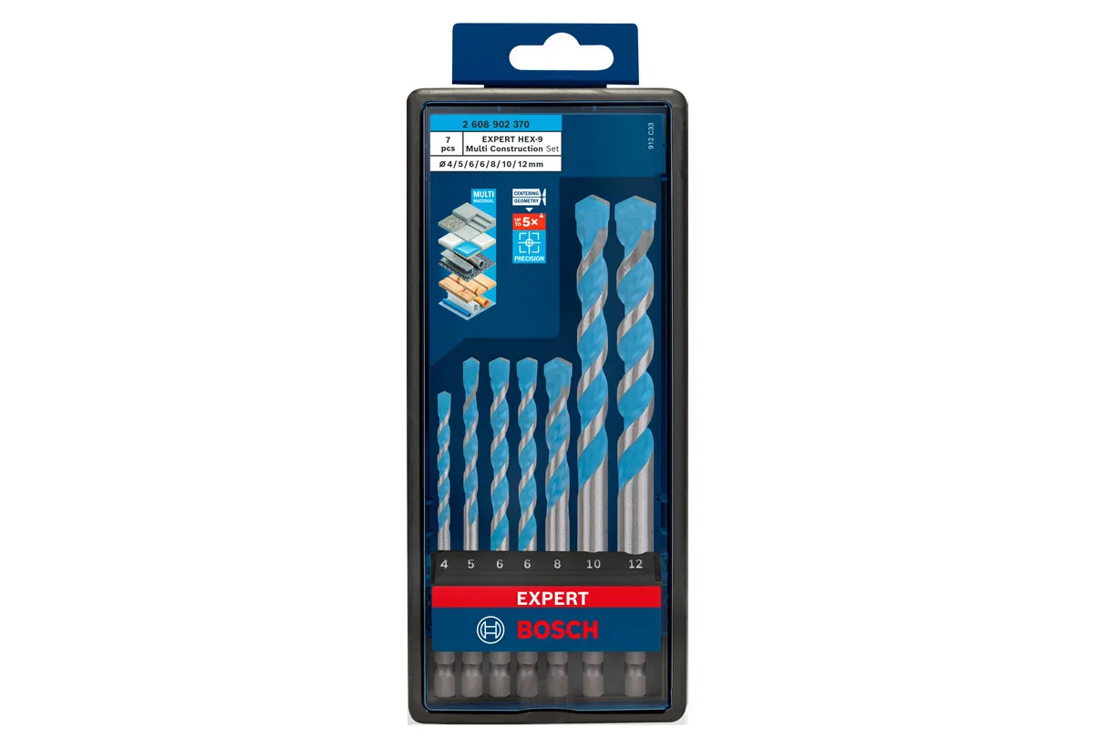 Σετ Τρυπάνια Πολλαπλών Υλικών Bosch Robust Line Hex-9 Multi Construction 4-12mm 7τμχ Σετ Τρυπάνια Πολλαπλών Υλικών Bosch Robust Line Hex-9 Multi Construction 4-12mm 7τμχ - Image 1