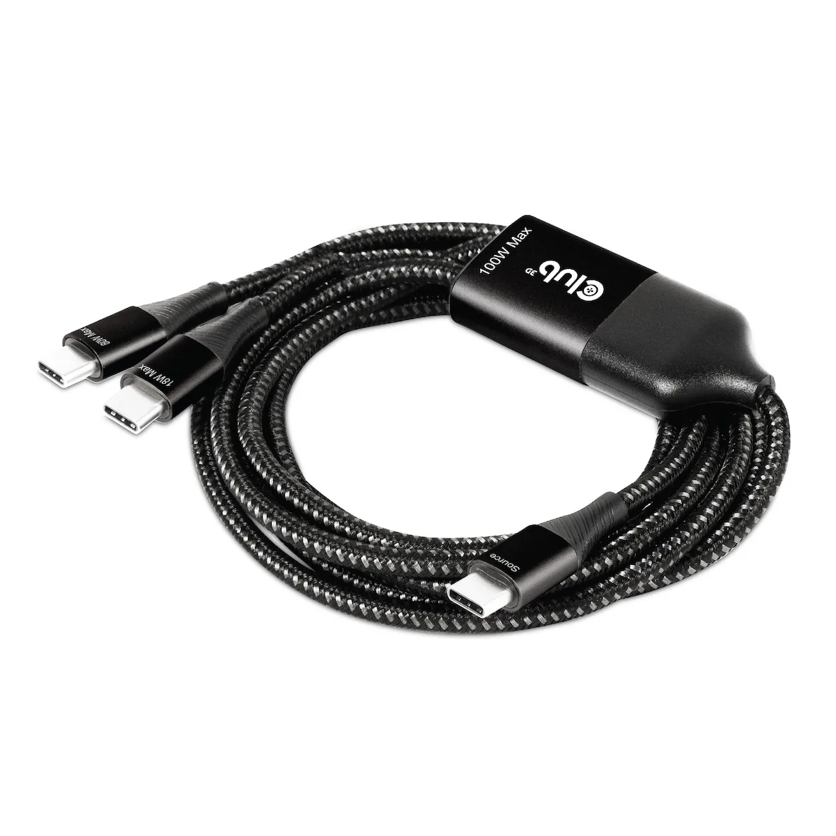 Club3D Braided USB 2.0 Cable USB-C male - USB-C 100W PD Μαύρο 1.83m CAC-1527 Club3D Braided USB 2.0 Cable USB-C male - USB-C 100W PD Μαύρο 1.83m CAC-1527 - Image 1
