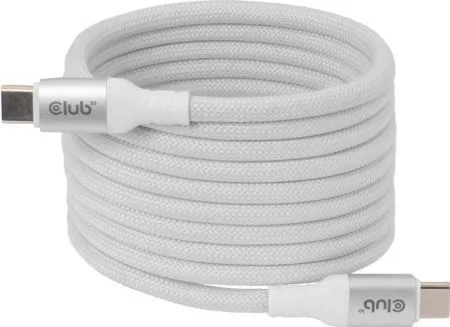 Club3D Braided USB 2.0 Cable USB-C male - USB-C 240W PD Λευκό 2m CAC-3032 Club3D Braided USB 2.0 Cable USB-C male - USB-C 240W PD Λευκό 2m CAC-3032 - Image 1