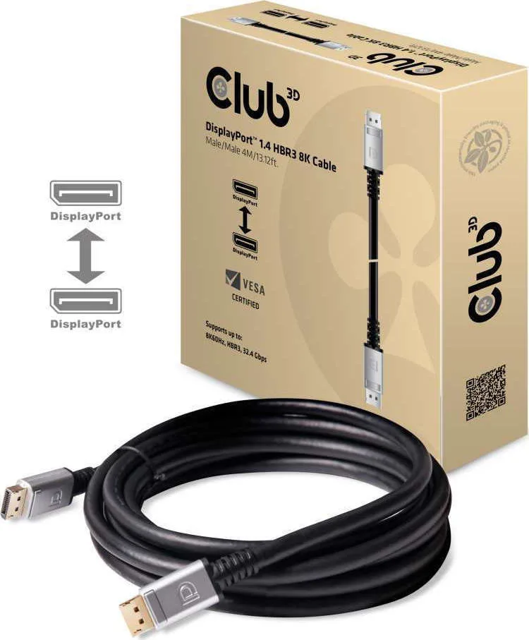 Club3D Cable DisplayPort male - DisplayPort male 4m Μαύρο (CAC-1069) Club3D Cable DisplayPort male - DisplayPort male 4m Μαύρο (CAC-1069) - Image 1