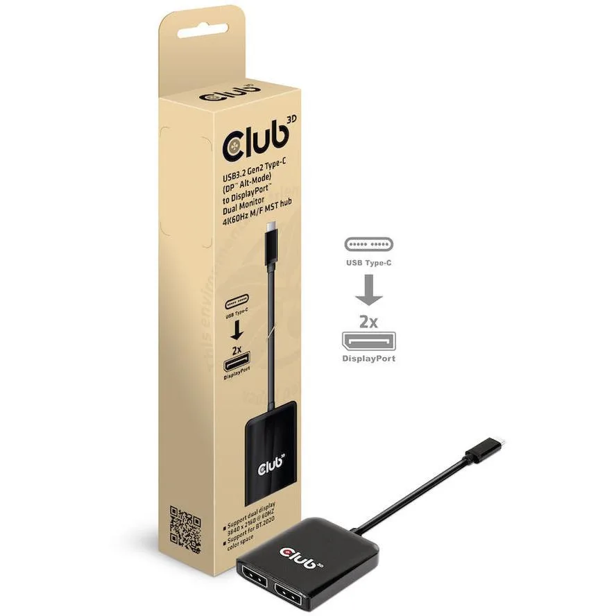 Club3D Μετατροπέας USB-C male σε DisplayPort 2x female 1τμχ CSV-1555 Club3D Μετατροπέας USB-C male σε DisplayPort 2x female 1τμχ CSV-1555 - Image 1