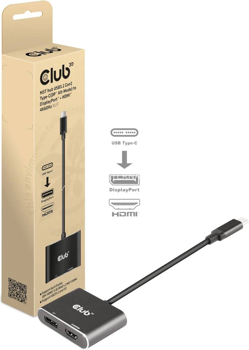 Club3D Μετατροπέας USB-C male σε DisplayPort / HDMI female 1τμχ CSV-1552 Club3D Μετατροπέας USB-C male σε DisplayPort / HDMI female 1τμχ CSV-1552 - Image 1