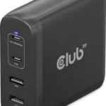 Club3D Φορτιστής Χωρίς Καλώδιο GaN με 2 Θύρες USB-A και 2 Θύρες USB-C 100W Power Delivery Μαύρος (CAC-1912EU)