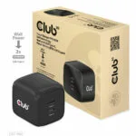 Club3D Φορτιστής Χωρίς Καλώδιο GaN με 2 Θύρες USB-C 45W Power Delivery Μαύρος (PPS)