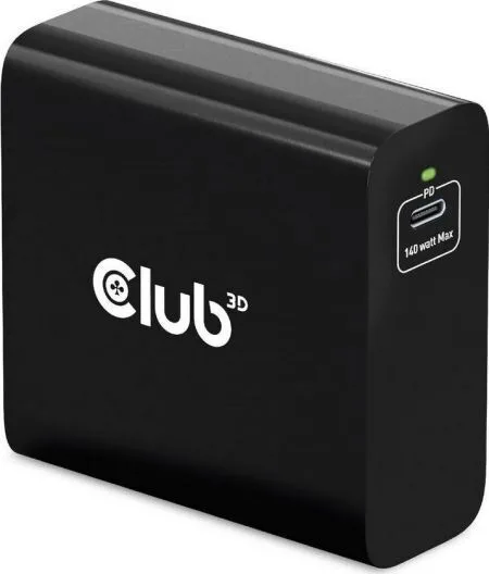 Club3D Φορτιστής Χωρίς Καλώδιο GaN με Θύρα USB-C 140W Power Delivery Μαύρος (CAC-1914EU) Club3D Φορτιστής Χωρίς Καλώδιο GaN με Θύρα USB-C 140W Power Delivery Μαύρος (CAC-1914EU) - Image 1
