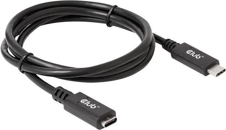 Club3D USB 3.1 Cable USB-C male - USB-C female 60W Μαύρο 1m CAC-1531 Club3D USB 3.1 Cable USB-C male - USB-C female 60W Μαύρο 1m CAC-1531 - Image 1