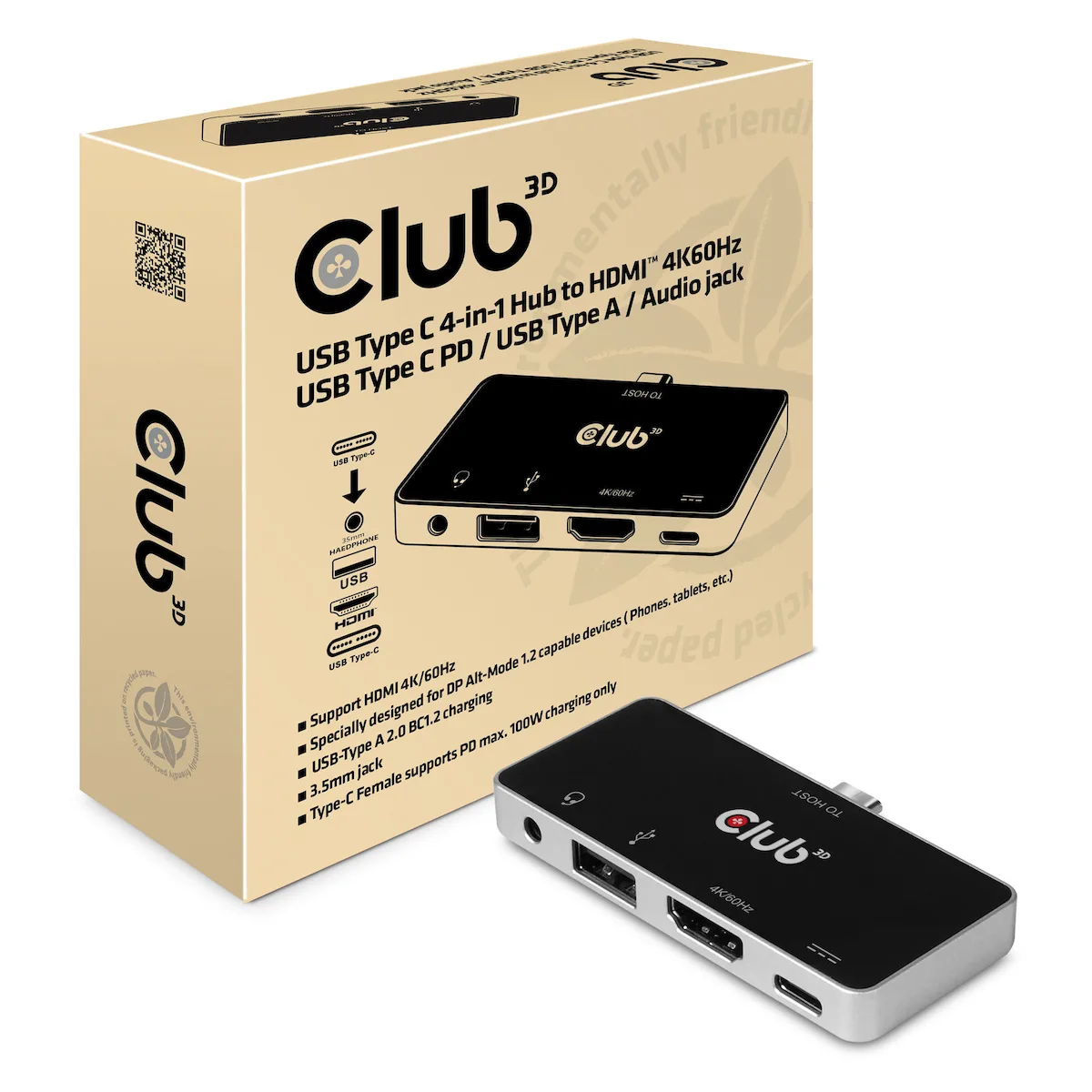 Club3D USB-C Docking Station με HDMI 4K PD Μαύρο (CSV-1591) Club3D USB-C Docking Station με HDMI 4K PD Μαύρο (CSV-1591) - Image 1