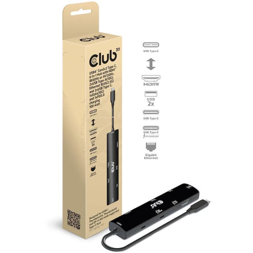 Club3D USB-C Docking Station με HDMI 4K PD Ethernet Μαύρο (CSV-1599) Club3D USB-C Docking Station με HDMI 4K PD Ethernet Μαύρο (CSV-1599) - Image 1