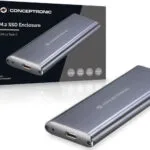 Conceptronic HDE01G Θήκη για Σκληρό Δίσκο M.2 SATA III με σύνδεση USB 3.1 Type-C σε Ασημί χρώμα HDE01G