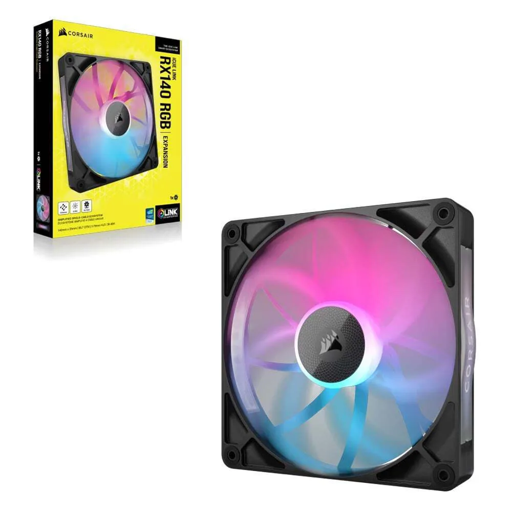 Corsair iCue Link RX140 Case Fan (1700rpm / 95.7cfm) με RGB Φωτισμό και Σύνδεση 4-Pin PWM Corsair iCue Link RX140 Case Fan (1700rpm / 95.7cfm) με RGB Φωτισμό και Σύνδεση 4-Pin PWM - Image 1
