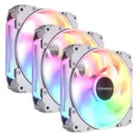 Cougar Apolar 120 Reverse Blade Case Fan (2200rpm / 75.38cfm) με ARGB Φωτισμό και Σύνδεση 3-Pin / 4-Pin PWM 3τμχ Λευκό