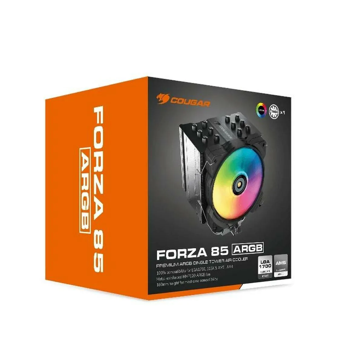 Cougar Forza 85 Ψύκτρα Επεξεργαστή για Socket AM4/AM5/1200/1700 με ARGB Φωτισμό Cougar Forza 85 Ψύκτρα Επεξεργαστή για Socket AM4/AM5/1200/1700 με ARGB Φωτισμό - Image 1