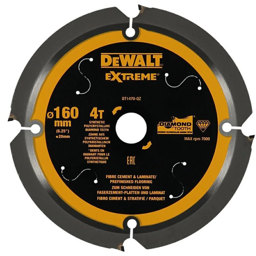 Dewalt Circular Saw 160x20mmx4z Fiber Cement Dt1470-qz Dewalt Circular Saw 160x20mmx4z Fiber Cement Dt1470-qz - Image 1