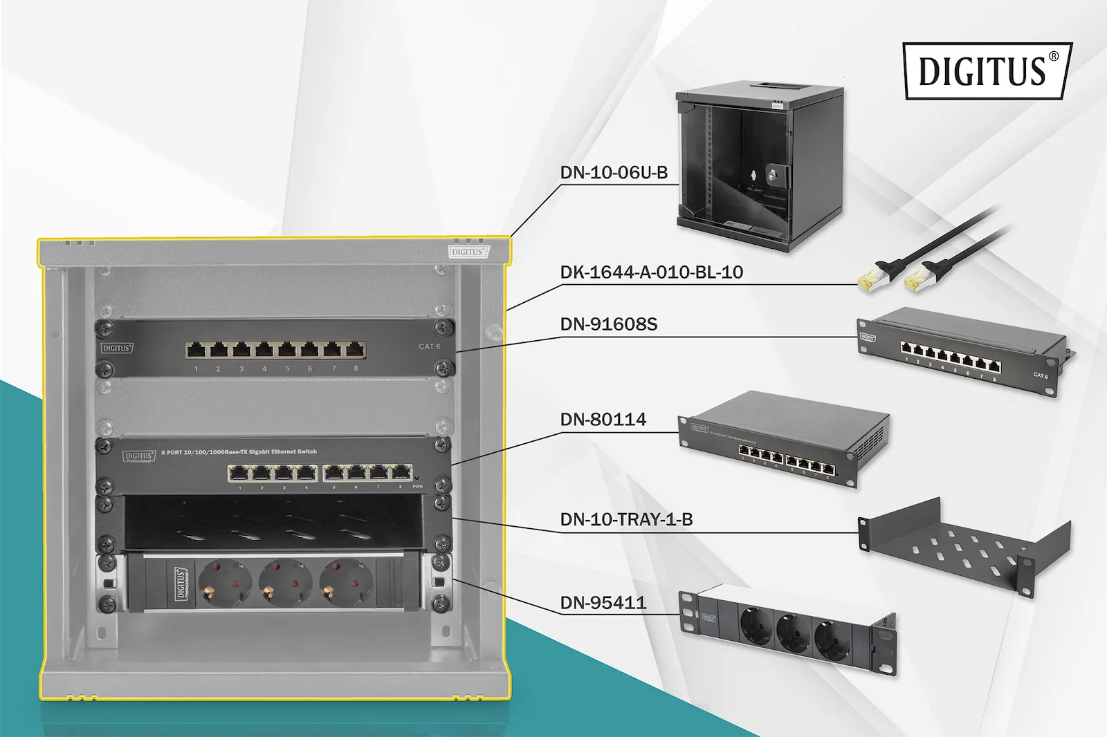 Digitus Επιτοίχια Καμπίνα Rack 6U 30x30x30cm Μαύρο DN-10-SET-1-B Digitus Επιτοίχια Καμπίνα Rack 6U 30x30x30cm Μαύρο DN-10-SET-1-B - Image 1