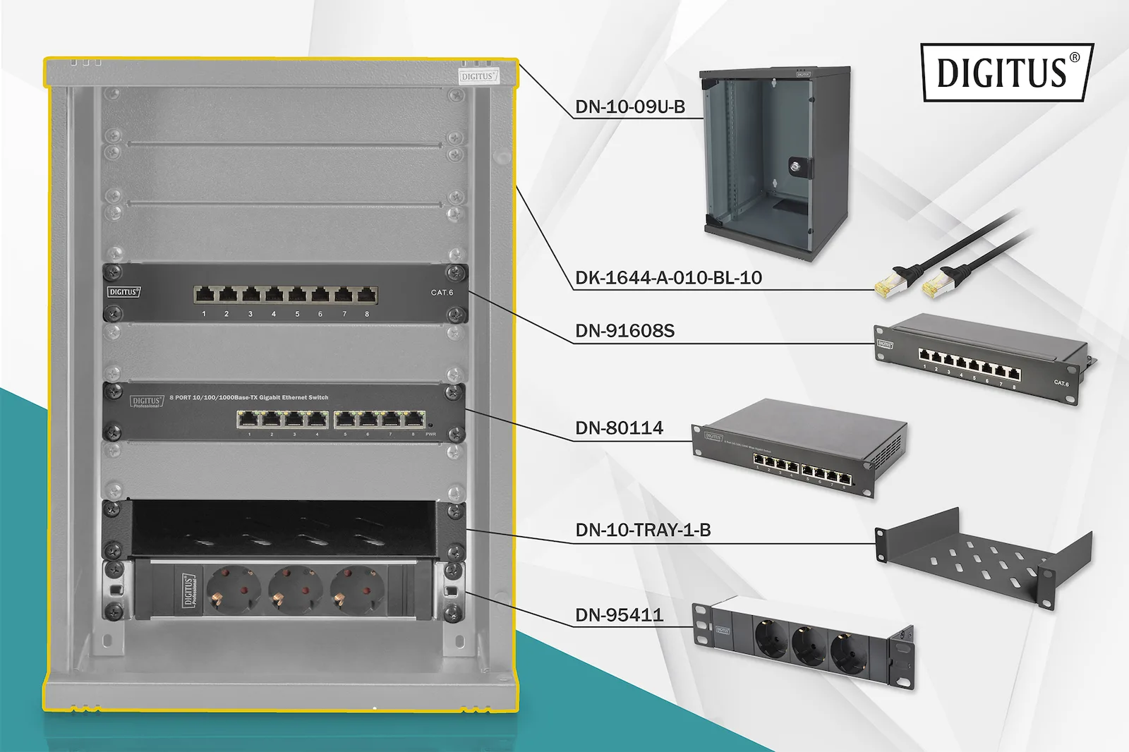 Digitus Επιτοίχια Καμπίνα Rack 9U 35x54x36cm Μαύρο DN-10-SET-2-B Digitus Επιτοίχια Καμπίνα Rack 9U 35x54x36cm Μαύρο DN-10-SET-2-B - Image 1