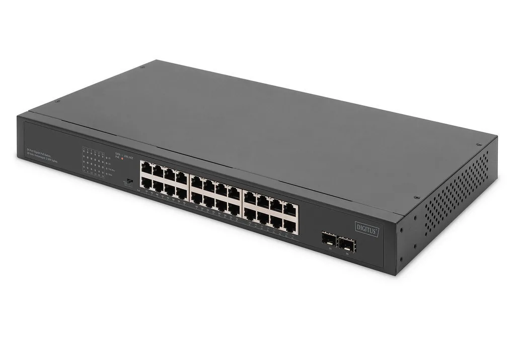 Digitus DN-95348-2 Unmanaged PoE Switch με 24 Θύρες Gigabit (1Gbps) Ethernet και 2 SFP Θύρες Digitus DN-95348-2 Unmanaged PoE Switch με 24 Θύρες Gigabit (1Gbps) Ethernet και 2 SFP Θύρες - Image 1