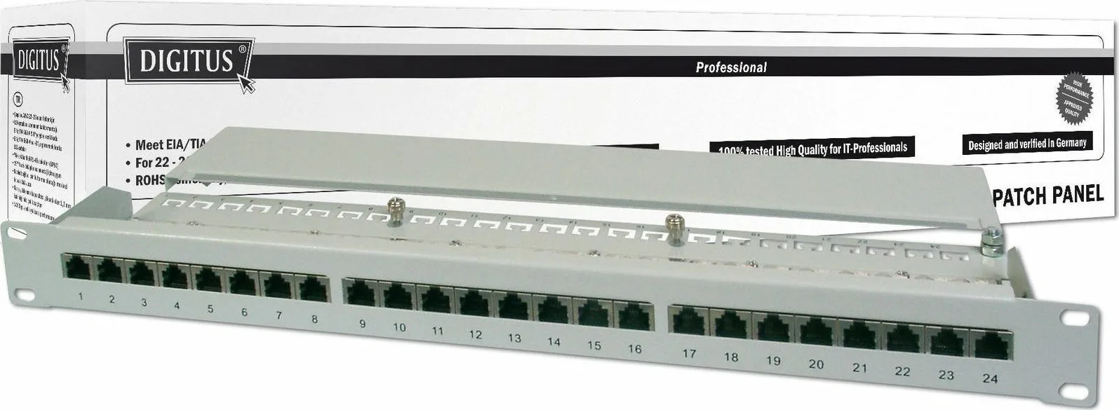 Digitus Patch Panel Shielded για Rack 1U 19" 24 Θυρών cat5e Γκρι DN-91524S Digitus Patch Panel Shielded για Rack 1U 19" 24 Θυρών cat5e Γκρι DN-91524S - Image 1