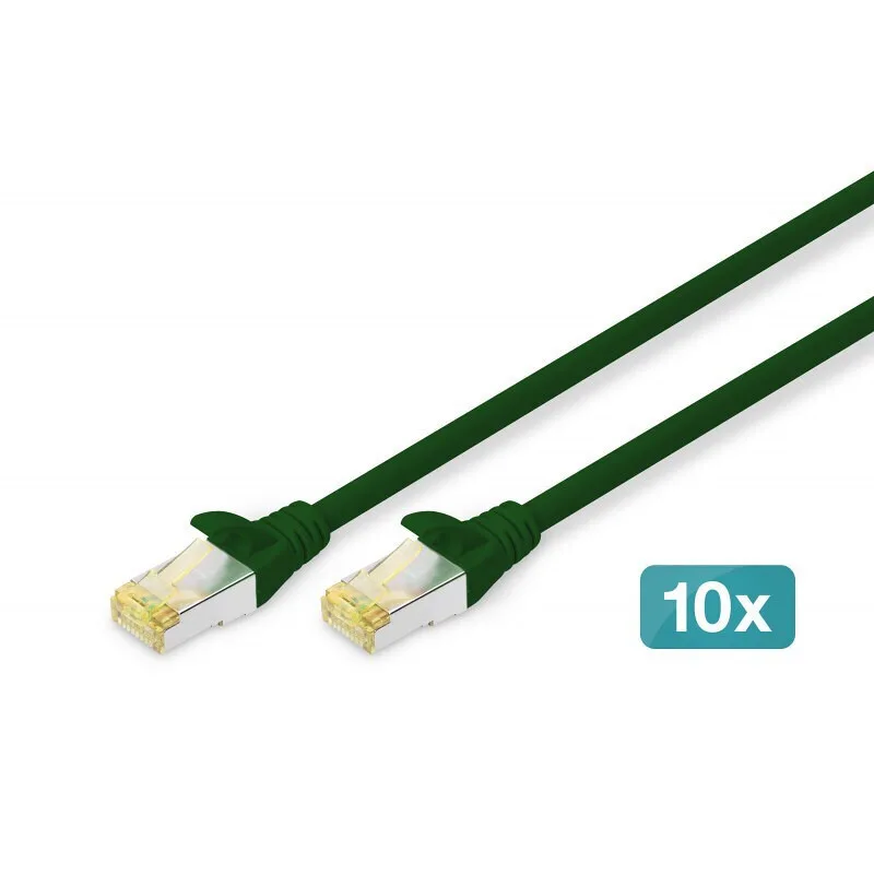 Digitus S/FTP Cat.6a (Gigabit) Καλώδιο Δικτύου Ethernet 0.5m Πράσινο 10τμχ DK-1644-A-005-G-10 Digitus S/FTP Cat.6a (Gigabit) Καλώδιο Δικτύου Ethernet 0.5m Πράσινο 10τμχ DK-1644-A-005-G-10 - Image 1