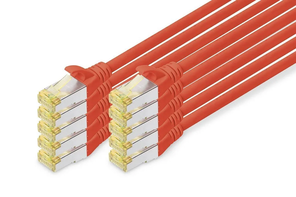 Digitus S/FTP Cat.6a (Gigabit) Καλώδιο Δικτύου Ethernet 1m Κόκκινο 10τμχ DK-1644-A-010-R-10 Digitus S/FTP Cat.6a (Gigabit) Καλώδιο Δικτύου Ethernet 1m Κόκκινο 10τμχ DK-1644-A-010-R-10 - Image 1