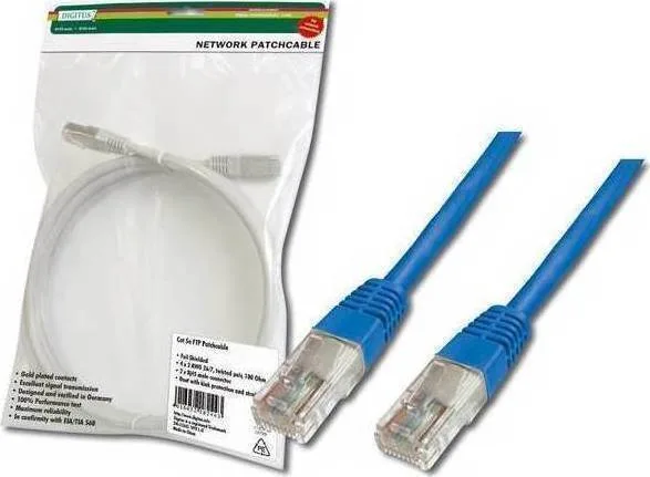 Digitus U/UTP Cat.5e (Gigabit) Καλώδιο Δικτύου Ethernet 0.5m Μπλε DK-1511-005/B Digitus U/UTP Cat.5e (Gigabit) Καλώδιο Δικτύου Ethernet 0.5m Μπλε DK-1511-005/B - Image 1