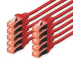 Digitus U/UTP Cat.6 (Gigabit) Καλώδιο Δικτύου Ethernet 0.25m Κόκκινο 10τμχ DK-1644-0025-R-10