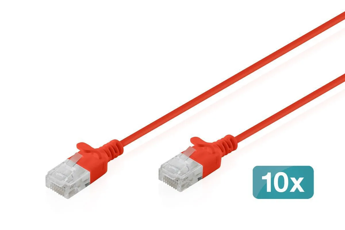 Digitus U/UTP Cat.6 (Gigabit) Καλώδιο Δικτύου Ethernet 2m Κόκκινο 10τμχ DK-1618-020S-R-10 Digitus U/UTP Cat.6 (Gigabit) Καλώδιο Δικτύου Ethernet 2m Κόκκινο 10τμχ DK-1618-020S-R-10 - Image 1