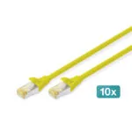Digitus U/UTP Cat.6a (Gigabit) Καλώδιο Δικτύου Ethernet 1m Κίτρινο 10τμχ DK-1644-A-010-Y-10