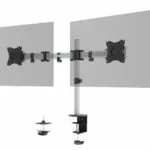 Durable Βάση Γραφείου για 2 Οθόνες έως 27" με Βραχίονα Ασημί (509523)