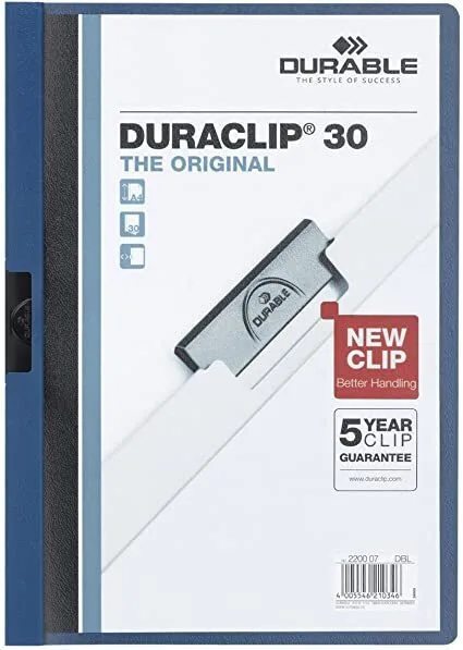 Durable Ντοσιέ με Κλιπ Συνεδρίου για Χαρτί A4 Μπλε Duraclip 30 165220007 Durable Ντοσιέ με Κλιπ Συνεδρίου για Χαρτί A4 Μπλε Duraclip 30 165220007 - Image 1
